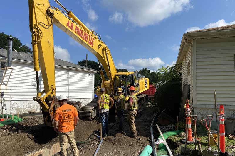 sewer line installation